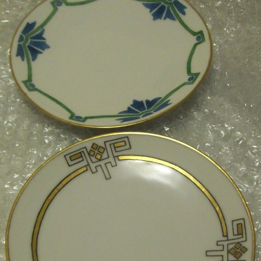Two Antique H&C SELB Bavaria Fine China Hand-Painted Decorative Plates, 1918
